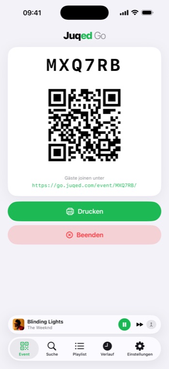 Juqed Go – event with QR code