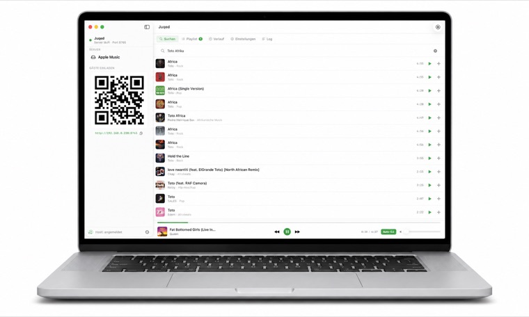 Juqed for Mac on device